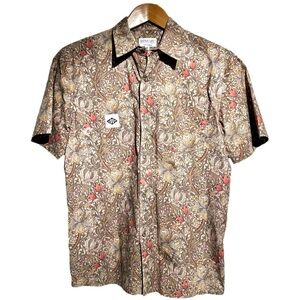 Signature Innovation Group Short Sleeve Paisley Shirt Cotton Made In USA Medium